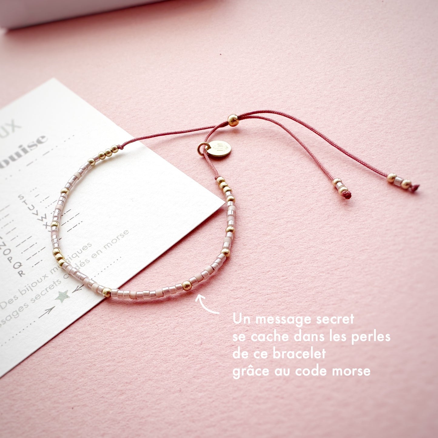 Bracelet code morse personnalisé cordon