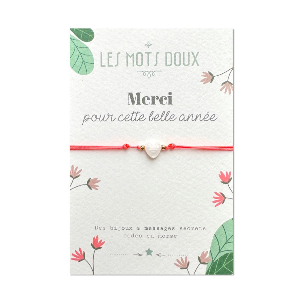 Bracelet Cœur - "Merci pour cette année !"